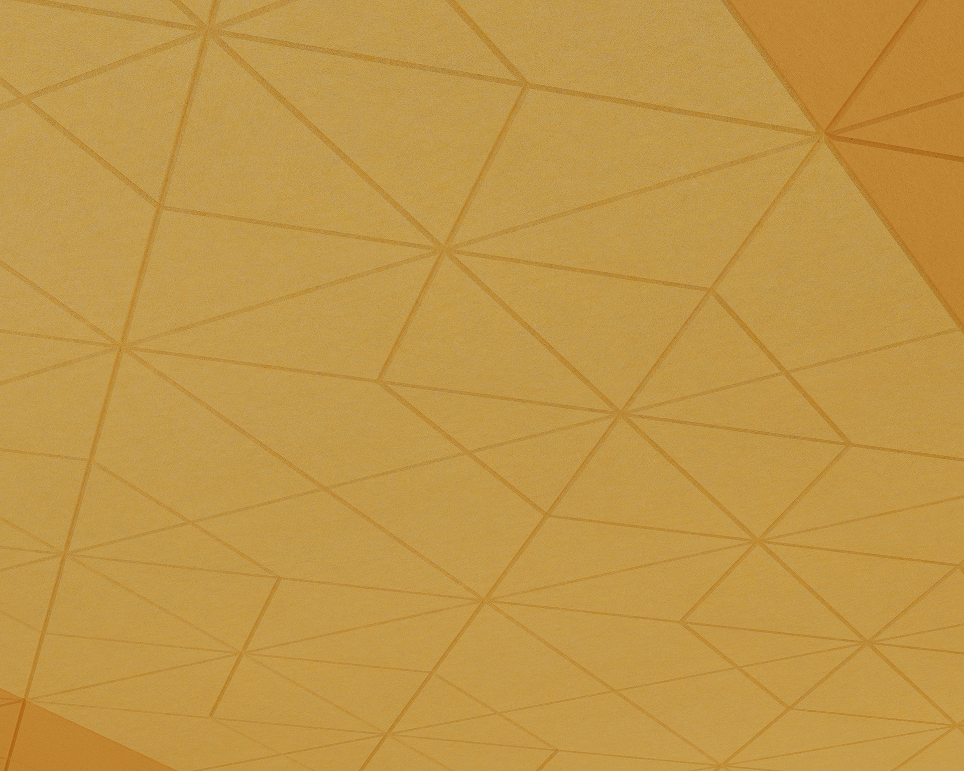 Yellow geometric acoustic felt pattern featuring interconnected triangles and diamond shapes, creating a textured and abstract appearance reminiscent of acoustic felt ceiling panels. The design exudes a modern and artistic look with subtle shading for depth.
